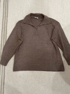 Allfenix Brown Wool Pullover Sweater